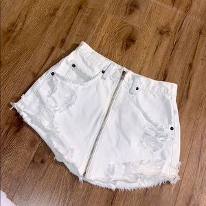 White LF Denim Skirt